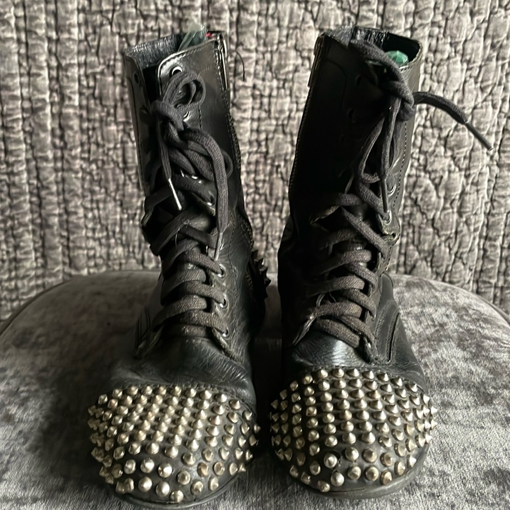 Steve Madden Black Studded Ankle Boots